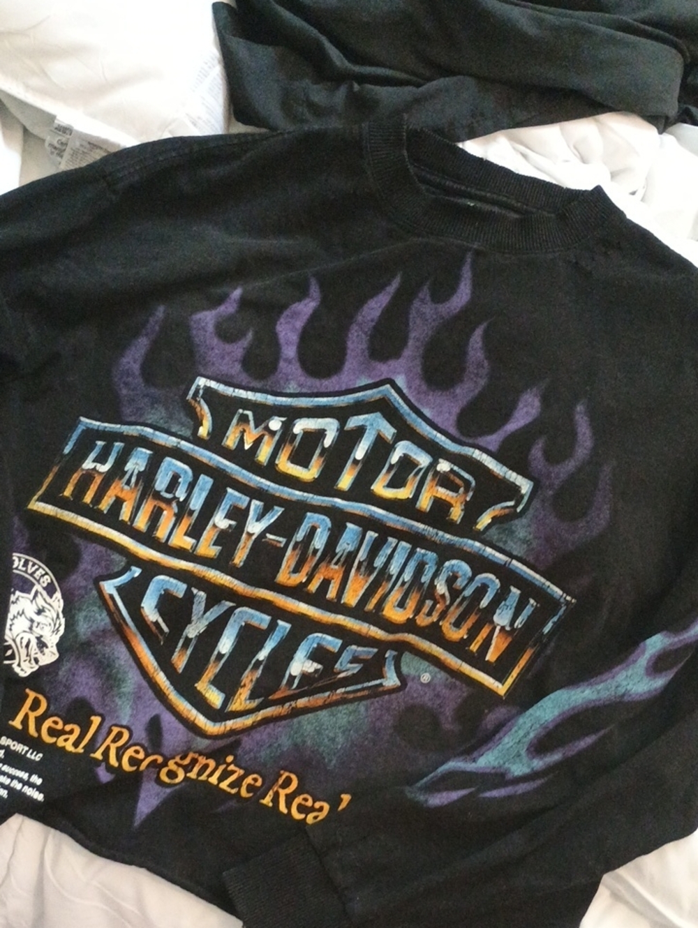 Darc Sport Harley-Davidson Black Sweatshirt with Purple Flame and Orange Logo